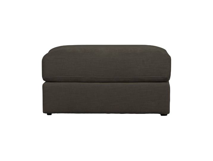 Pouf en tissu polyester gris, carré, rembourré, coussin amovible