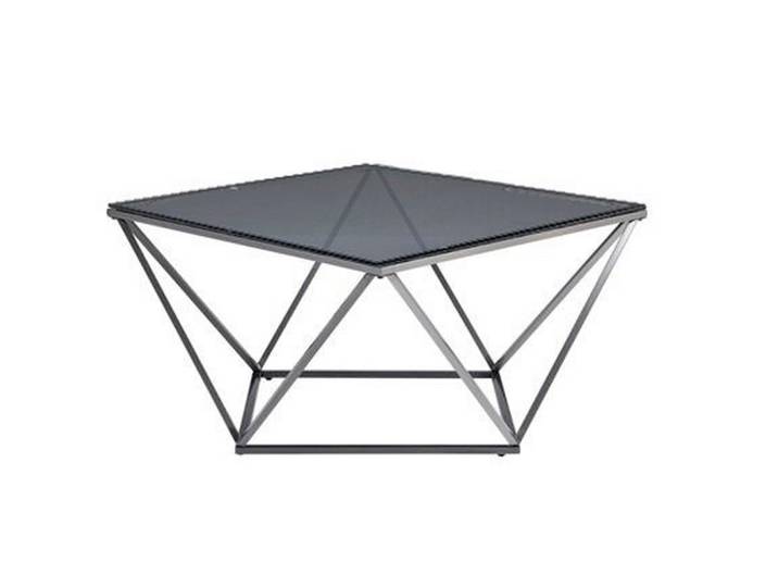 Kare-Design Couchtisch, Schwarz, Metall, Glas, quadratisch, Gittergestell, eckig, 80x45x80 cm, Wohnzimmer, Wohnzimmertische, Couchtische, Couchtische Glas