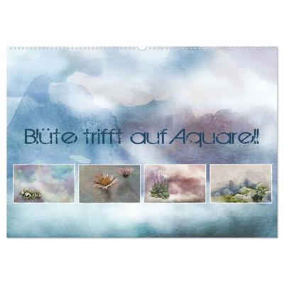 Blüte trifft auf Aquarell (Wandkalender 2026 DIN A2 quer), CALVENDO Monatskalender