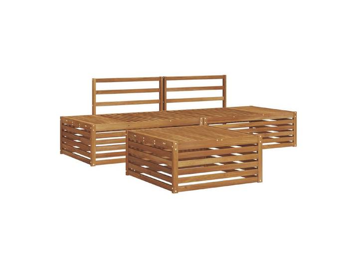 vidaXL Sofaelement 4 stk. Outdoor-Sofagarnitur Massivholz Natur (4 St)