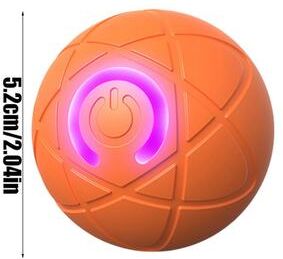 DynamicDeals Smart Motion Rolling Dog Ball Toy USB Rechargeable Interactive Puppy Play Ball orange