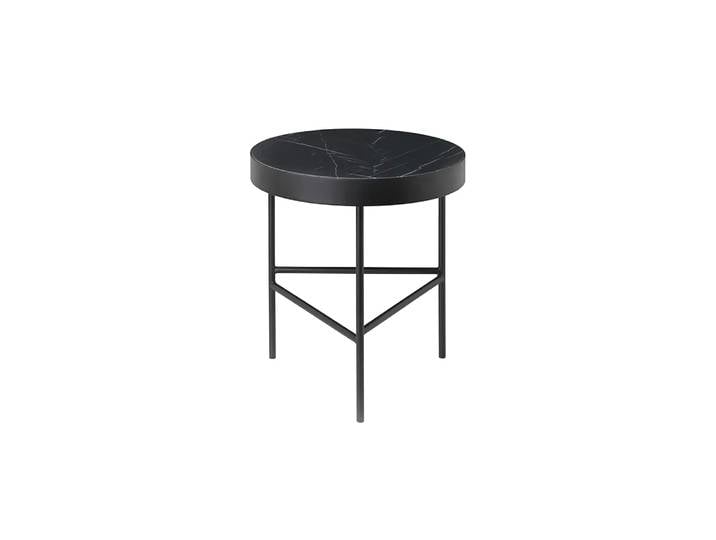 Ferm Living Marble Table Couchtisch Marmor schwarz, medium, schwarzes Gestell