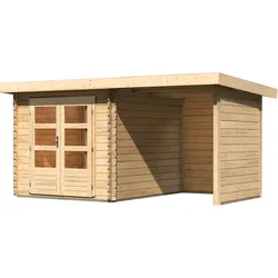 Karibu Gartenhaus Bastrup 4inkl. , Seiten und Rückwand - 28 mm-237 x 297 cm- naturbelassen