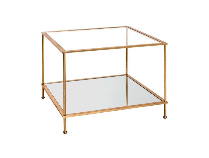 Beistelltisch mit Glasplatten Paris, Goldfarben