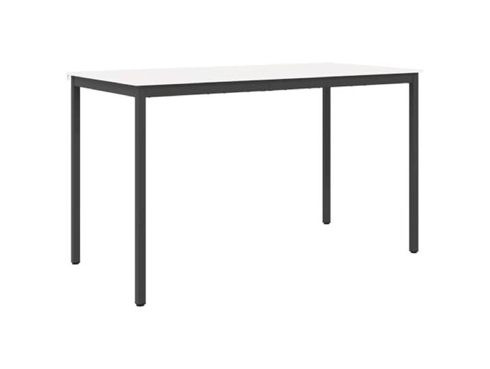 HBBMGYD Bartisch, weiß, 180 x 90 x 105 cm, massives Kiefernholz Quadratische Metallbeine, H-Stützbalken, Innenbereich, Trockenreinigung