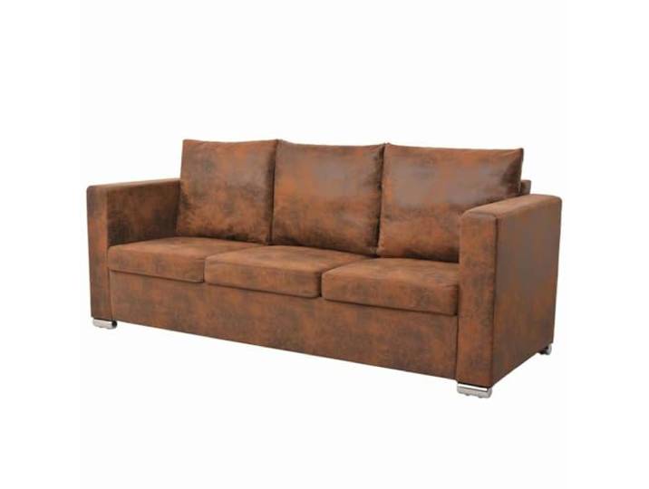 HEFZGDB 3-Sitzer Sofa 191x73x82 cm Wildleder-Optik Modernes Design mit Polsterung und Holzgestell - Bequemes Wohnzimmer Sofa mit hohem Sitzkomfort für Entspannung und Fernsehen