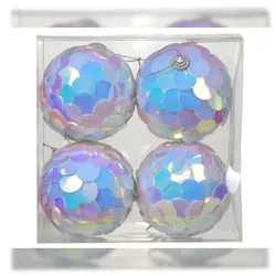 Christmas Decorations 4 Weihnachtskugeln 8cm Kunststoff klassisch & bruchsicher Christbaumkugeln Pailletten Weihnachtsbaumkugeln Christbaumschmuck Weihnachtsbaumschmuck