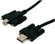 EXSYS USB 2.0-kabel met borgschroeven, USB-A naar USB-B, 2,0 meter