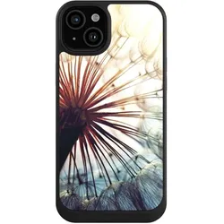 Nivocase Hülle für Apple iPhone 15 Plus Handyhülle NIVOcore Case Schwarz Blumen Fotografie Pusteblume (Apple iPhone 15 Plus), Smartphone Hülle, Schwarz
