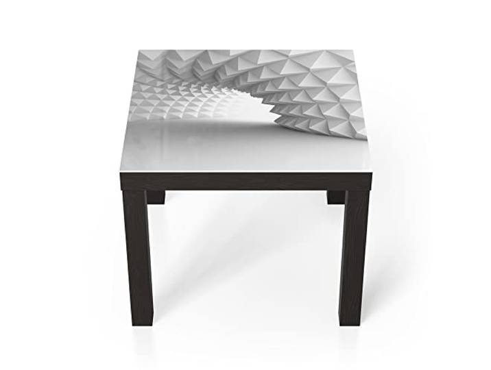 DEQORI Glastisch schwarz klein 55x55 cm Motiv Futuristischer Durchgang ausgefallener Beistelltisch aus Glas Hochglanz Couchtisch fürs Wohnzimmer moderner Couch Tisch mit Design