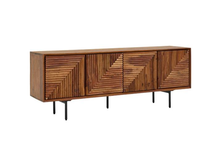 Mid.you Sideboard, Sheesham, Metall, Sheesham, massiv, 140x54x33 cm, stehend, handgemacht, Holzmöbel, Kleinmöbel Holz, Holzkommoden, Sideboards Holz