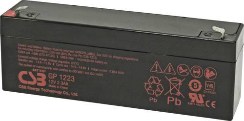 CSB Battery GP1223 Bleiakku Blei-Vlies (AGM) 2.3Ah 12V 1St.