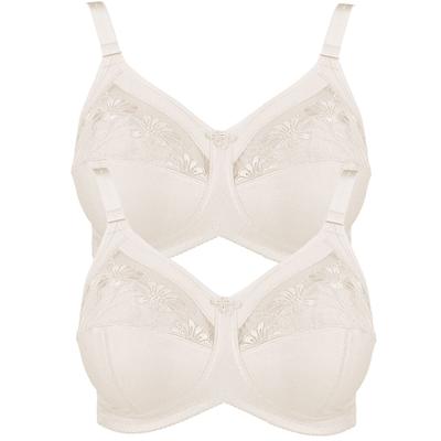 Entlastungs-BH ANITA "2er Pack Komfort BH ohne Bügel Safina", Damen, Gr. 100, Cup G, beige (crystal crystal), Obermaterial: 50% Polyamid PA. 25% Polyester PES. 10% Elasthan EL. 10% Viskose CV. 5% Baumwolle CO., BHs Entlastungs-BH