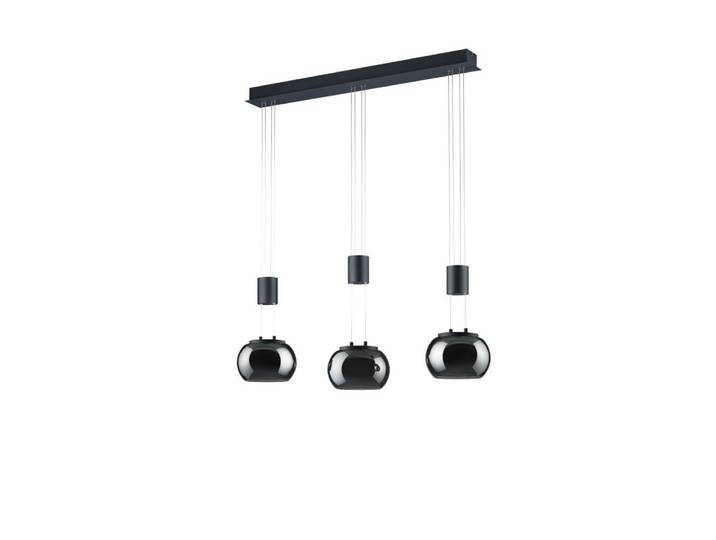 Design hanglamp Madison Zwart - 3-lichts Trio - 342010332