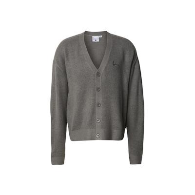 Cardigan KARL KANI "Karl Kani Signature Knit Cardigan", Herren, Gr. XS, grau (dunkelgrau), 100% Baumwolle, unifarben, normal, Rundhals, Strickjacken