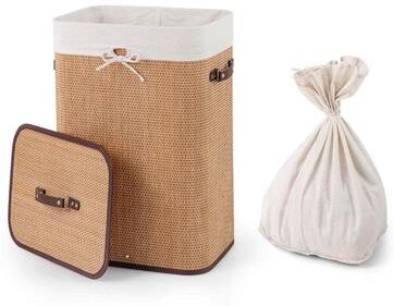 Bamboo Laundry Basket Collapsible Space Saving Laundry Hamper