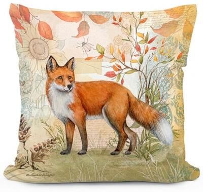 Magnolia Goods & More Inc Father Fox in Autumn Accent Pillow Multi Earth , Multi Earth