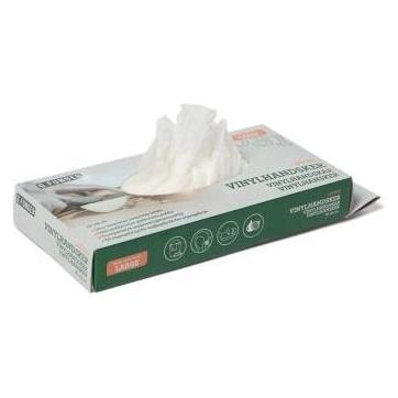 G.Funder Vinyl handsker str. large, 50 stk pr pakke (50 Stk.) (5701137300319)