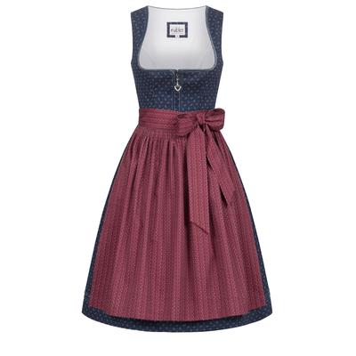 Dirndl NÜBLER "Dirndl midi Gesr", Damen, Gr. 34, EURO, blau, Obermaterial: 100% Baumwolle CO., Kleider