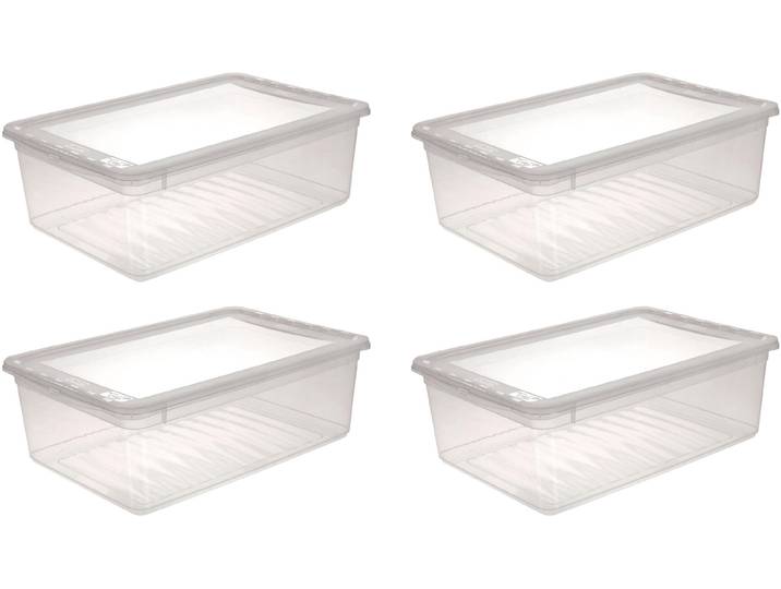 Aufbewahrungsbox KEEEPER bea , transparent, B:26,5cm H:14cm T:39cm, Kunststoff, Aufbewahrungsboxen, Aufbewahrungsbox, 3 x 11 L, mit Air Control-System