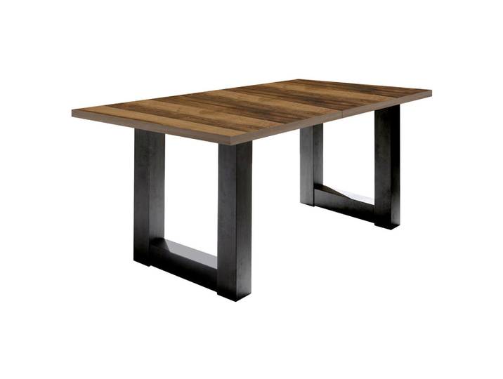 Hom`in Esstisch, Eiche, Graphit, rechteckig, U-Form, 90x75x140-190 cm, ausziehbar, Esszimmer, Tische, Esstische, Esstische ausziehbar