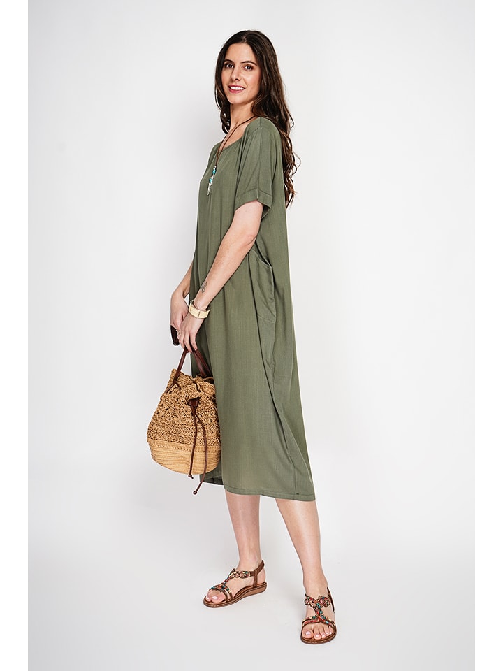 Le Jardin du Lin Kleid in Khaki - 38