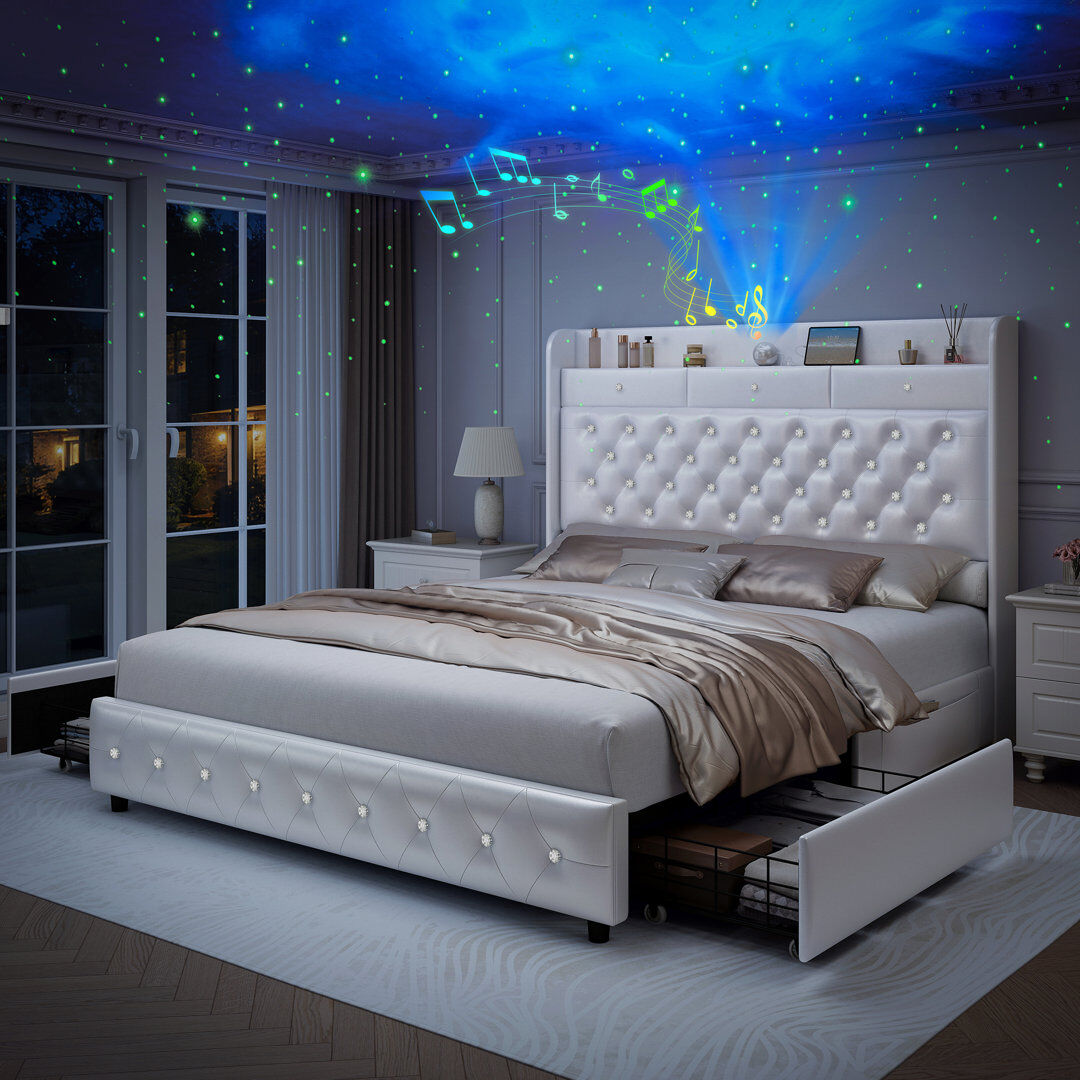 Fairmont Park Upholstered Bed White King(5')