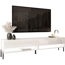 LOWBOARD RTV Schrank CALANTE 180 cm auf geraden schwarzen Beinen