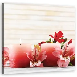 WANDBILD blumen rosa
