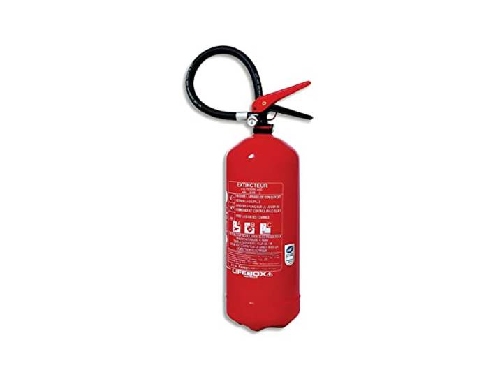 Extincteur à Poudre 6kg Lifebox avec manomètre de Pression pour Feux de Classe ABC