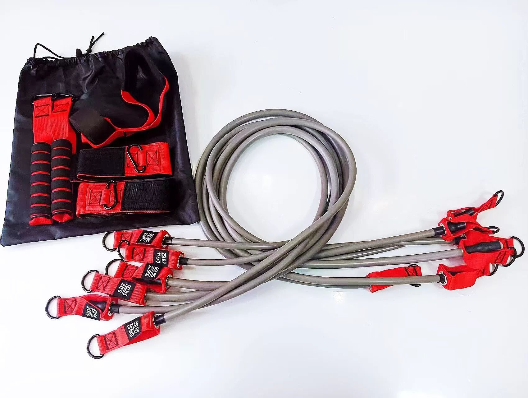 INF 12-teiliges (300lbs) Multifunktionales Fitness Trainings Widerstandsband Set für das Heimtraining