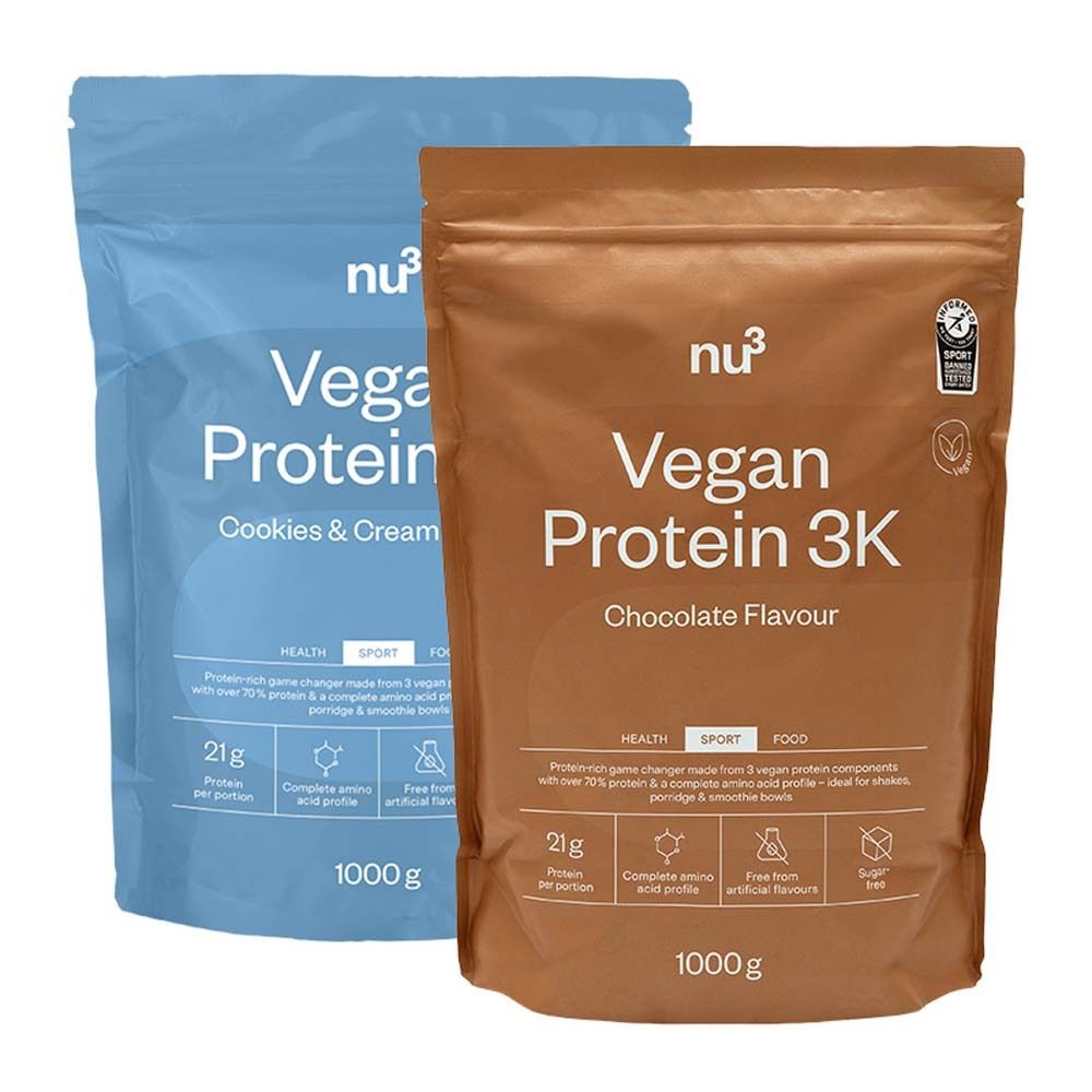 nu3 Vegan Protein 3K Probierpaket, Schoko & Cookies-Cream 1 St Pulver