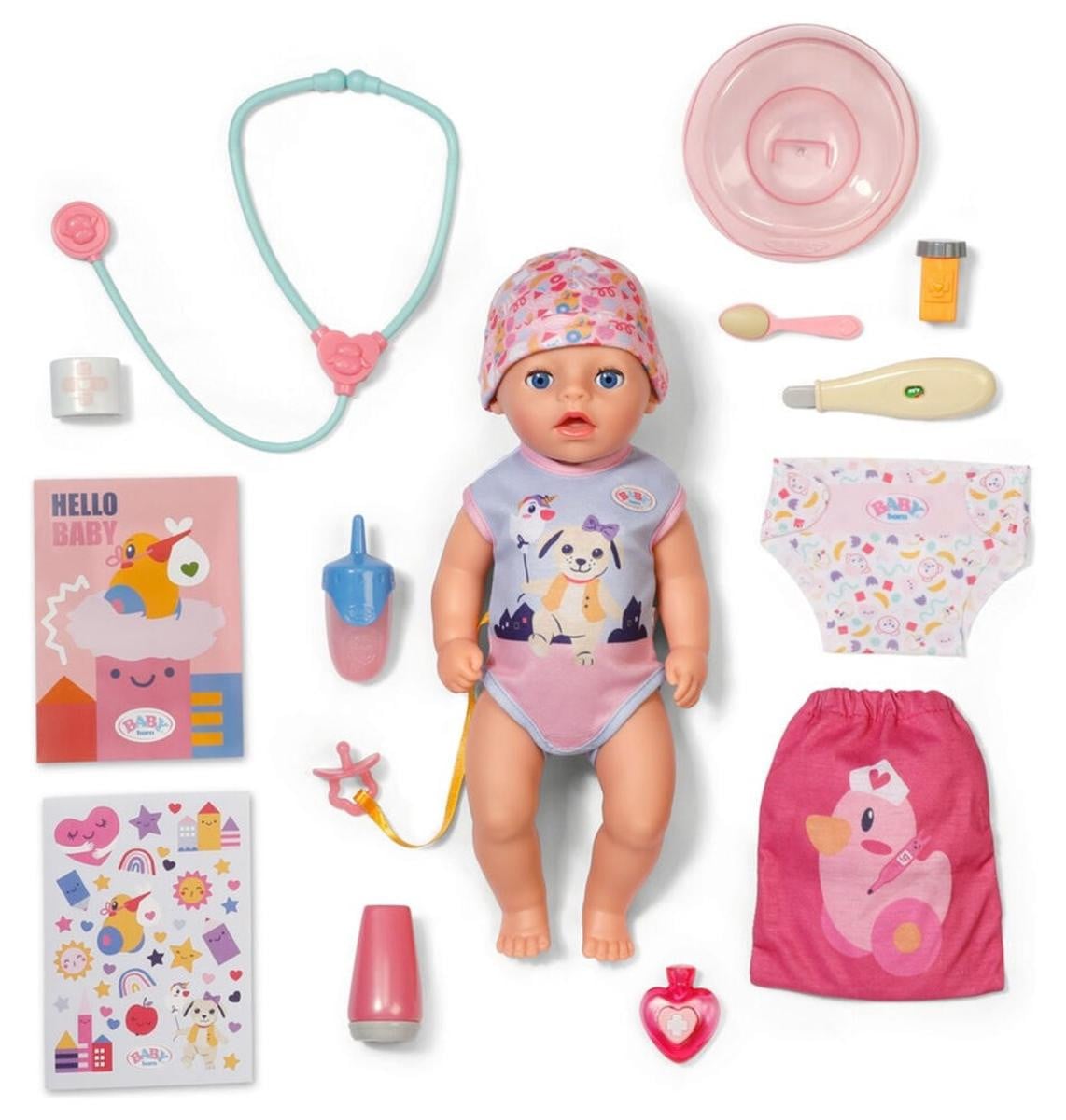 BABY born Lena Little Cares Pop 36 cm Roze
