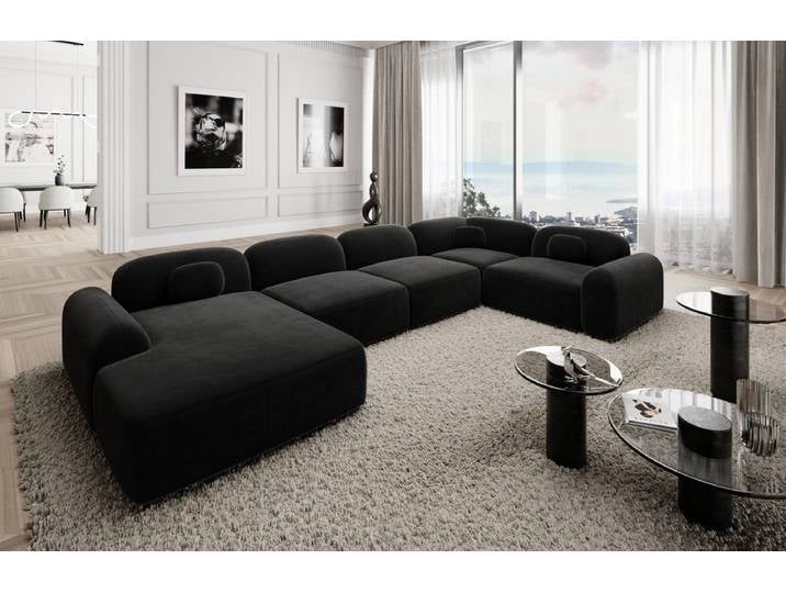 Wohnlandschaft Barcelona U-Form aus Stoff