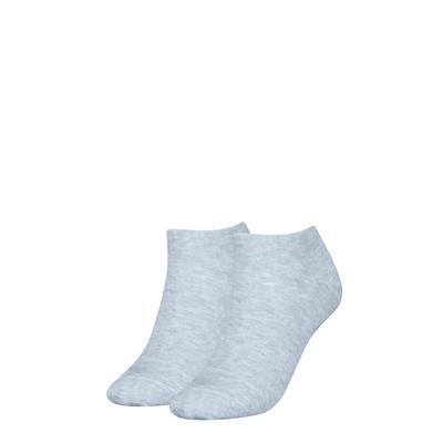 Sneakersocken TOMMY HILFIGER "TH WOMEN SNEAKER 2P", Damen, Gr. 39-42, weiß (light blau melange), Baumwollmischung, Socken Sneakersocken, Verstärkte Ferse und Spitze für zusätzliche Strapazierfähigkeit