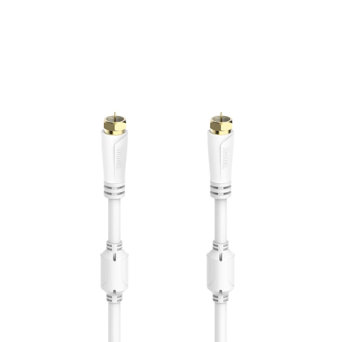 Hama Stecker F auf F 10 m 205255 SAT-Anschlusskabel (Weiß) 00205255