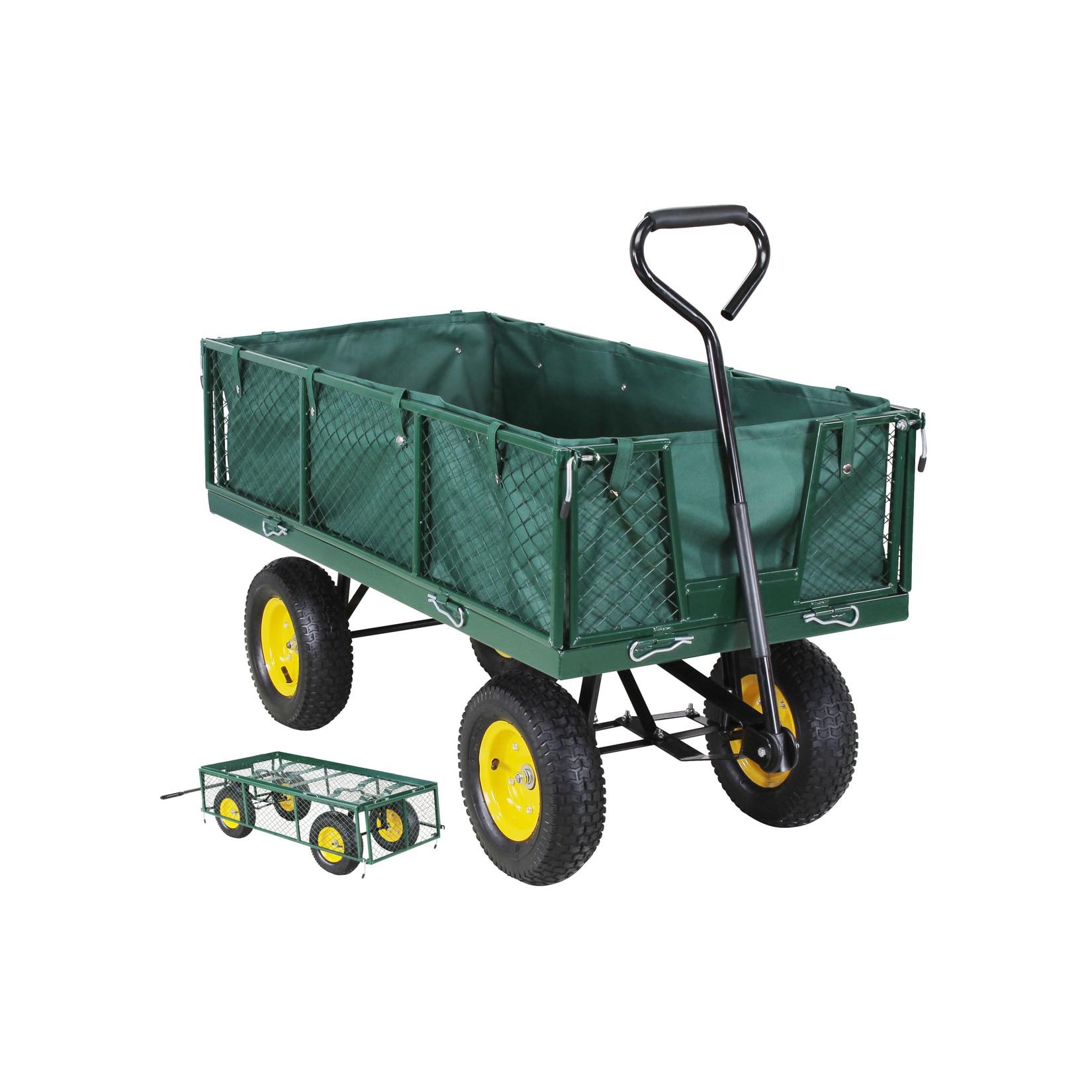 Miweba Bollerwagen MB-700, Transportwagen mit 700 kg Traglast, klappbar, Doppelachse, Stahlrahmen (Grün)