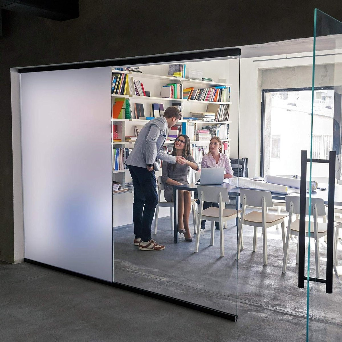 Zelfklevende matta raamfolie voor privacy, 152 cm x 50 cm