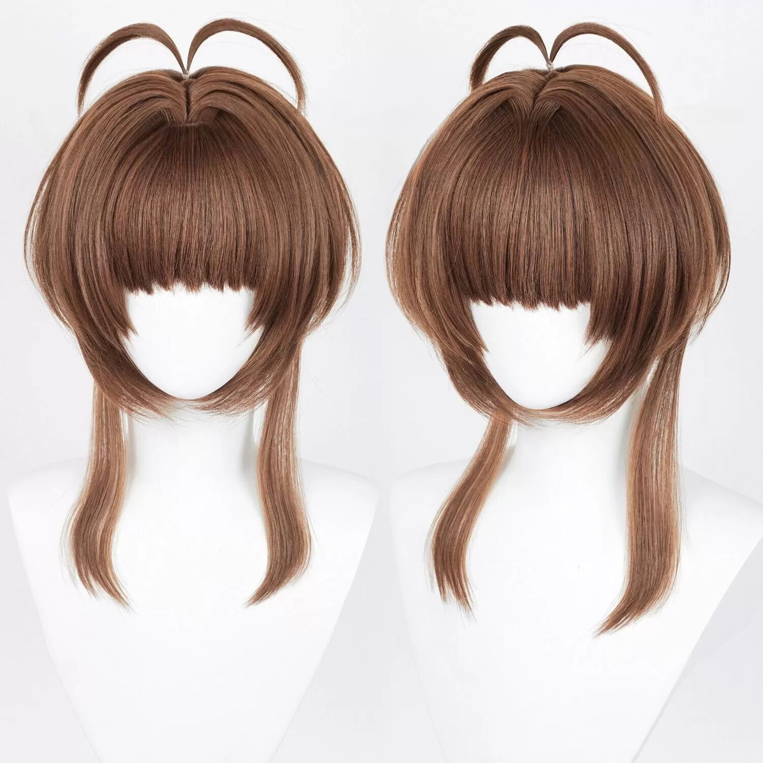 INF Perruque Cosplay Brun Foncé avec Nattes - Fibre Haute Température, Ajustable