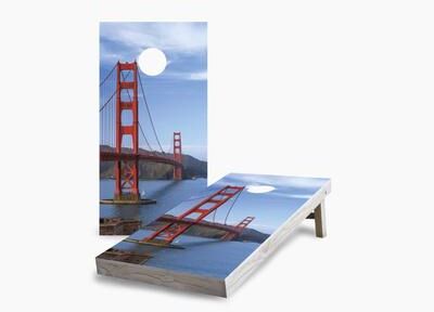 Skip's Garage San Francisco Golden Gate Bridge Regulation 2x4 Cornhole Game Set