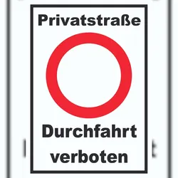 HB-Druck Privatstraße Durchfahrt verboten Schild A1 (594x841mm)