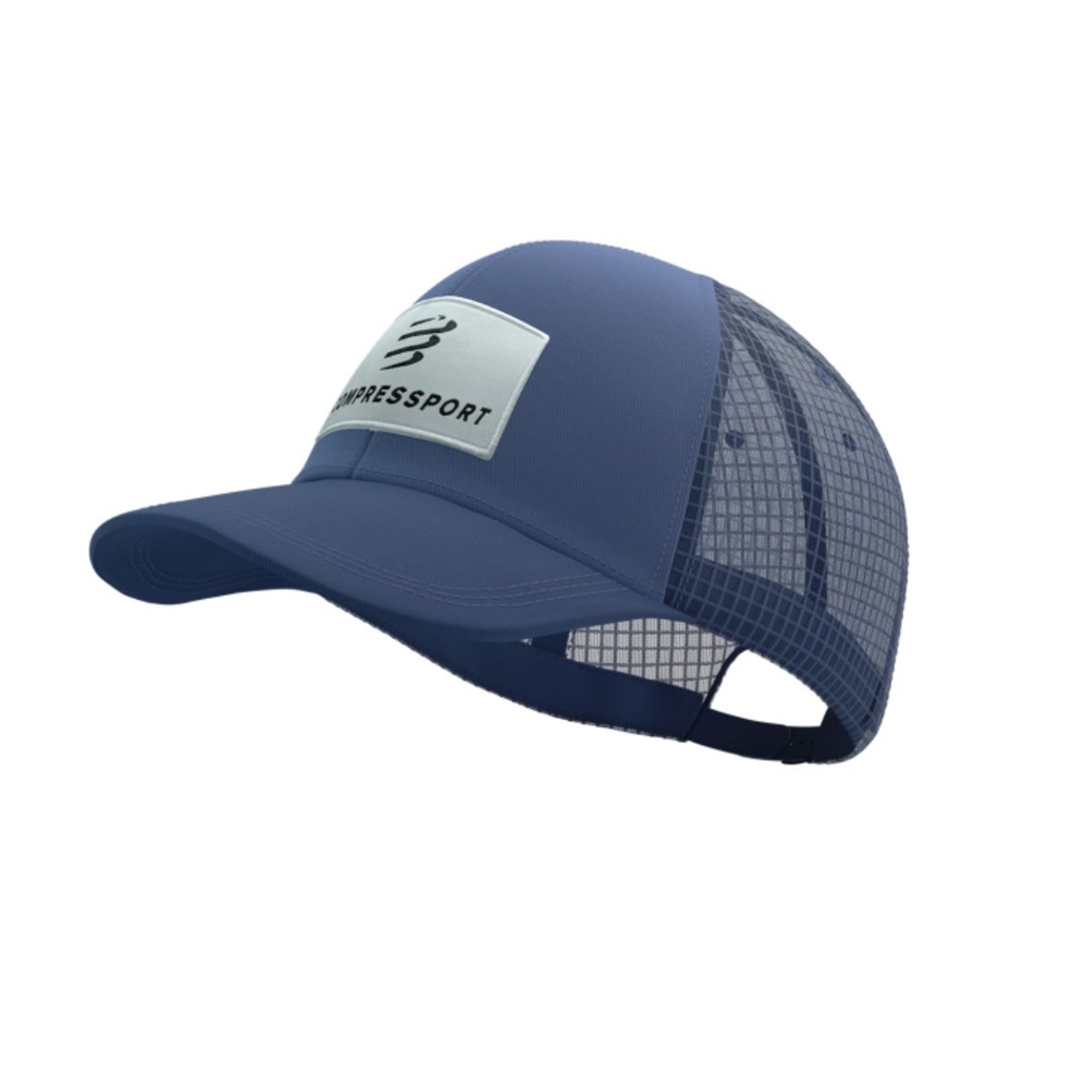 Boné Compressport Trucker 6P Cap Azul Branco Unisex