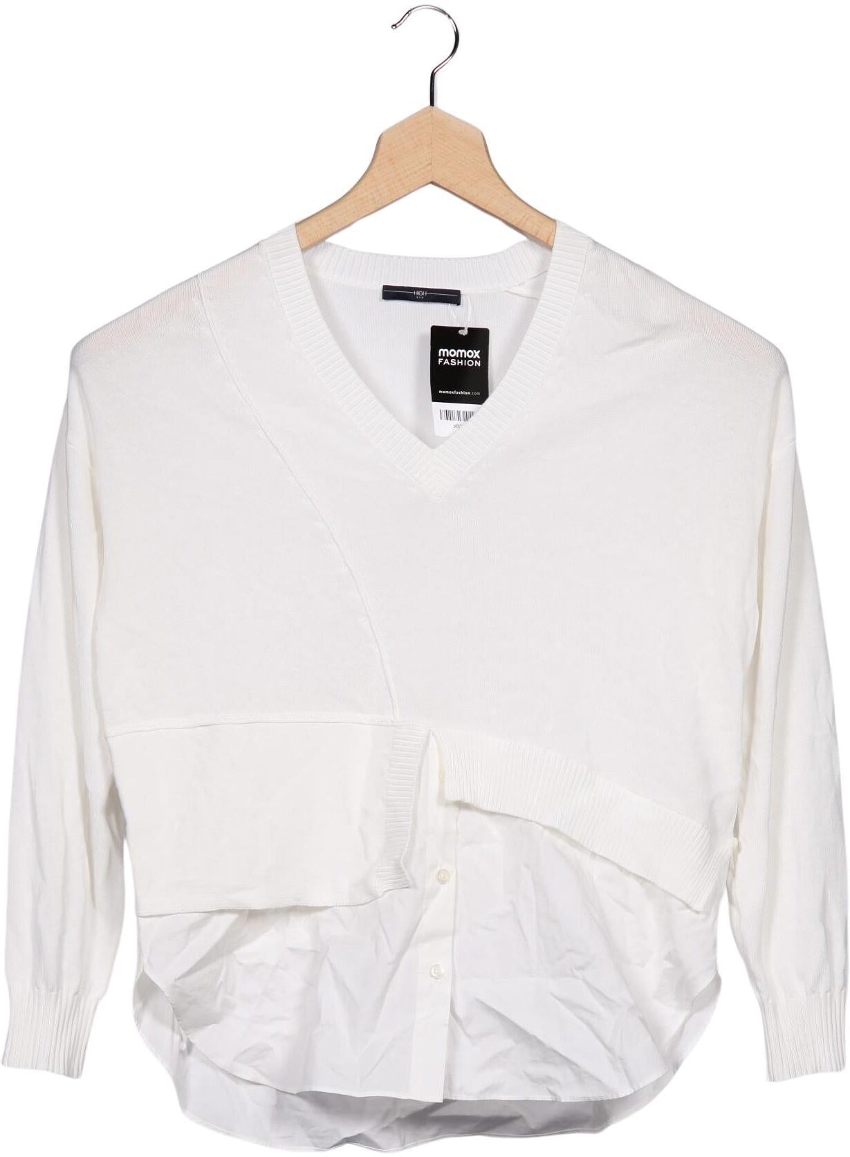 High Damen Pullover, Weiß, Gr. S, Baumwolle / Modal - Second Hand