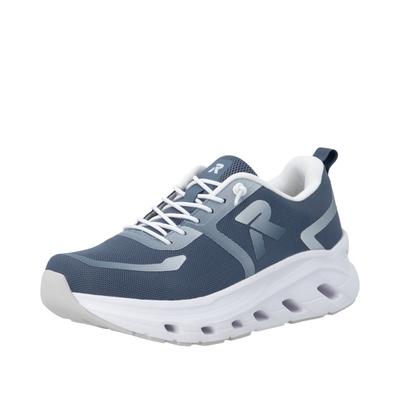 Slip-On Sneaker RIEKER, Damen, Gr. 39, Textil, blau (graublau), Schuhe, Schlupfschuh, Freizeitsneaker, Halbschuh mit softem Schaftrand