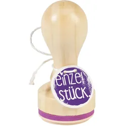 3x Heyda, Stempel, Motivstempel rund 'Einzelstück' 3,2cm