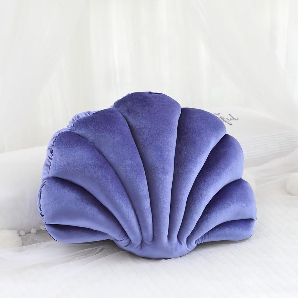 Decoratief Schelpvormig Kussen van Pluche Polyester voor Thuis en Kantoor