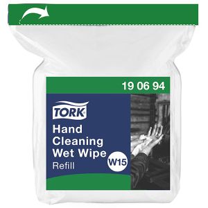 Tork Reinigungstücher 190694, W15, feucht, für harte Oberflächen und Werkzeug, im Nachfüller, 58 Tücher