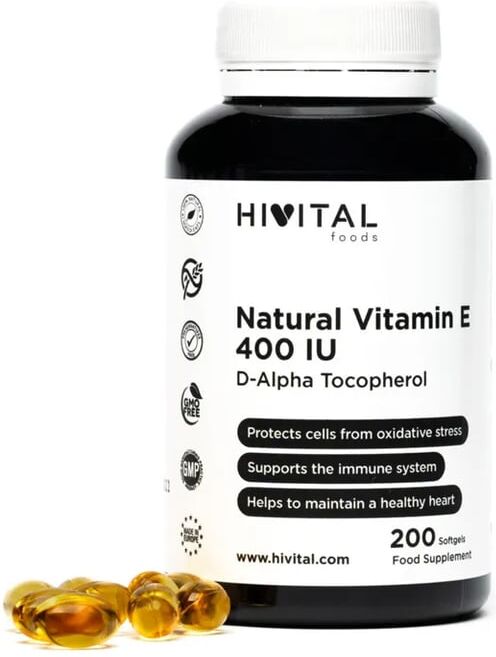 Hivital Foods Natural Vitamin E 400 IU 200 Perlas