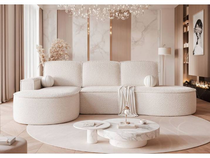 yourhouse24 Ecksofa Design-Sofa SOFIA XL in organischem Look, mit Bettfunktion & Bettkasten