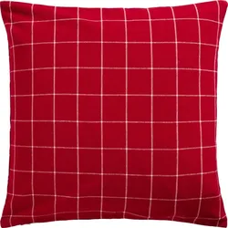 IB Laursen Kissenbezug Silja rot mit großen Karos, 50 x 50 cm